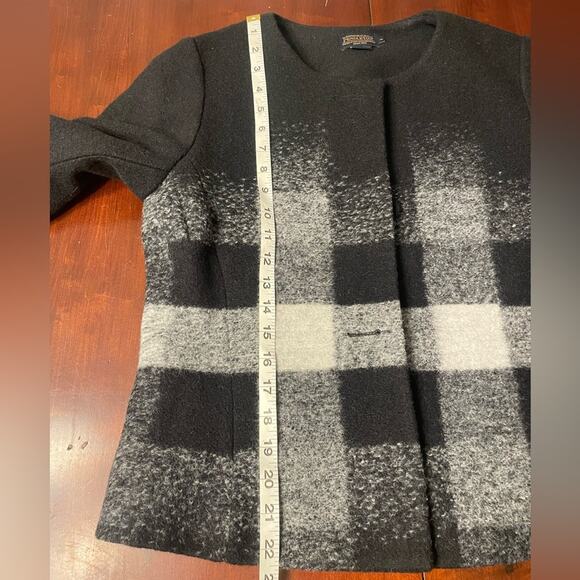 Vintage Pendleton wool black white plaid blazer jacket M - Picture 7 of 8